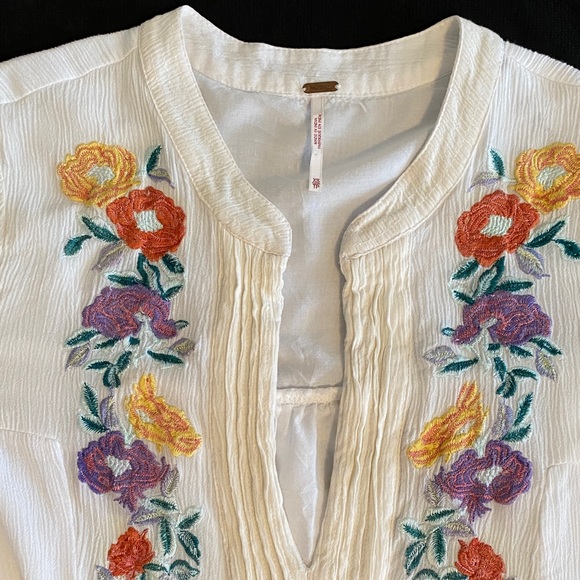 Free People Mia Embroidered Mini Dress Long Sleeves Fully Lined Size XS - Picture 6 of 16